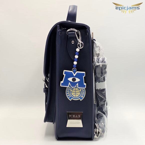 Disney Pixar Monsters Inc Mike Wazowski University Patches Blue Mini Backpack - Picture 5 of 9